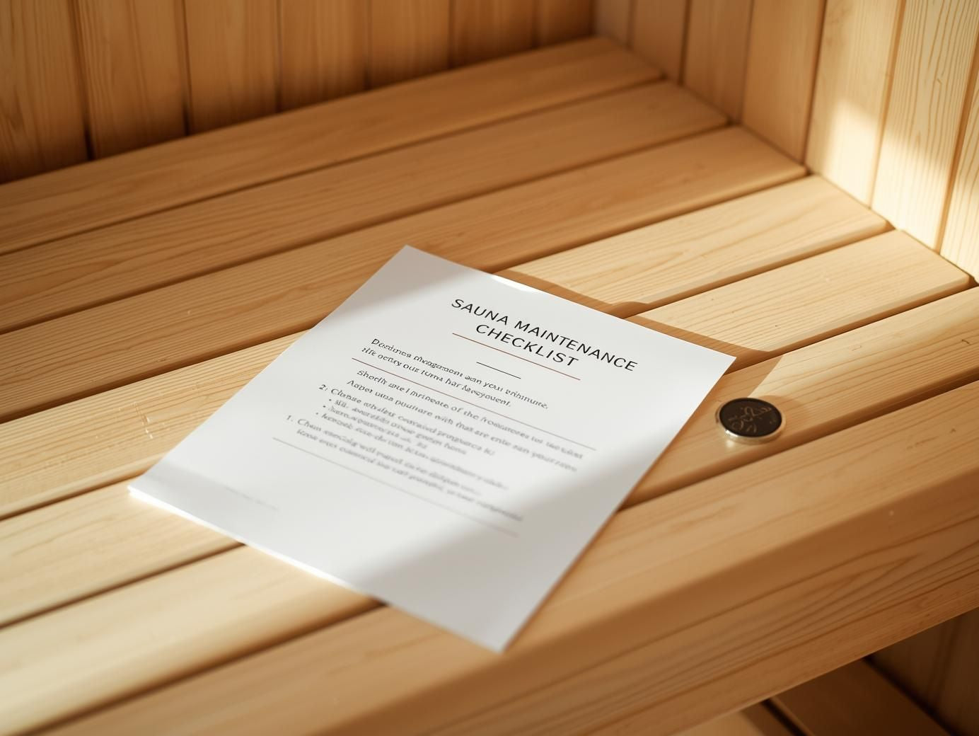 Sauna Maintenance Checklist 