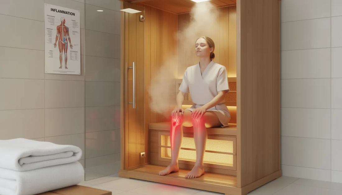 A person using a Sauna to Help with Inflammation and Joint Pain