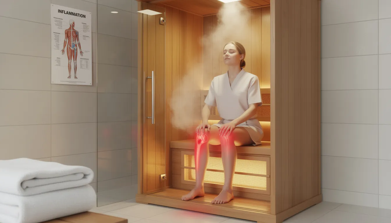 A person using a Sauna to Help with Inflammation and Joint Pain