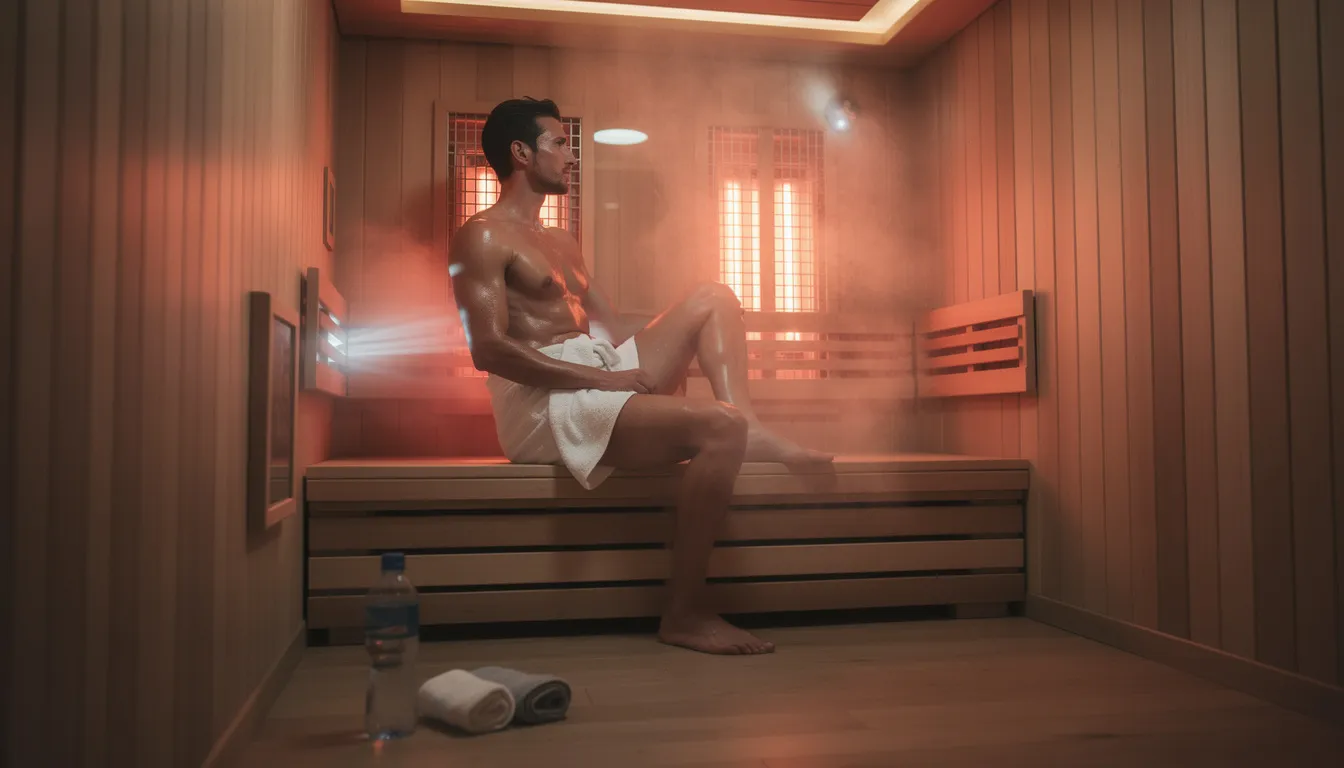 person using Infrared Sauna to Enhance Detox After Exercise